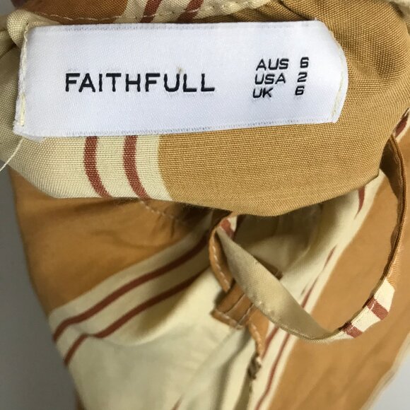 Faithfull The Brand Tuscany Dress Yellow Stripe Midi Womens 2 - Picture 6 of 11